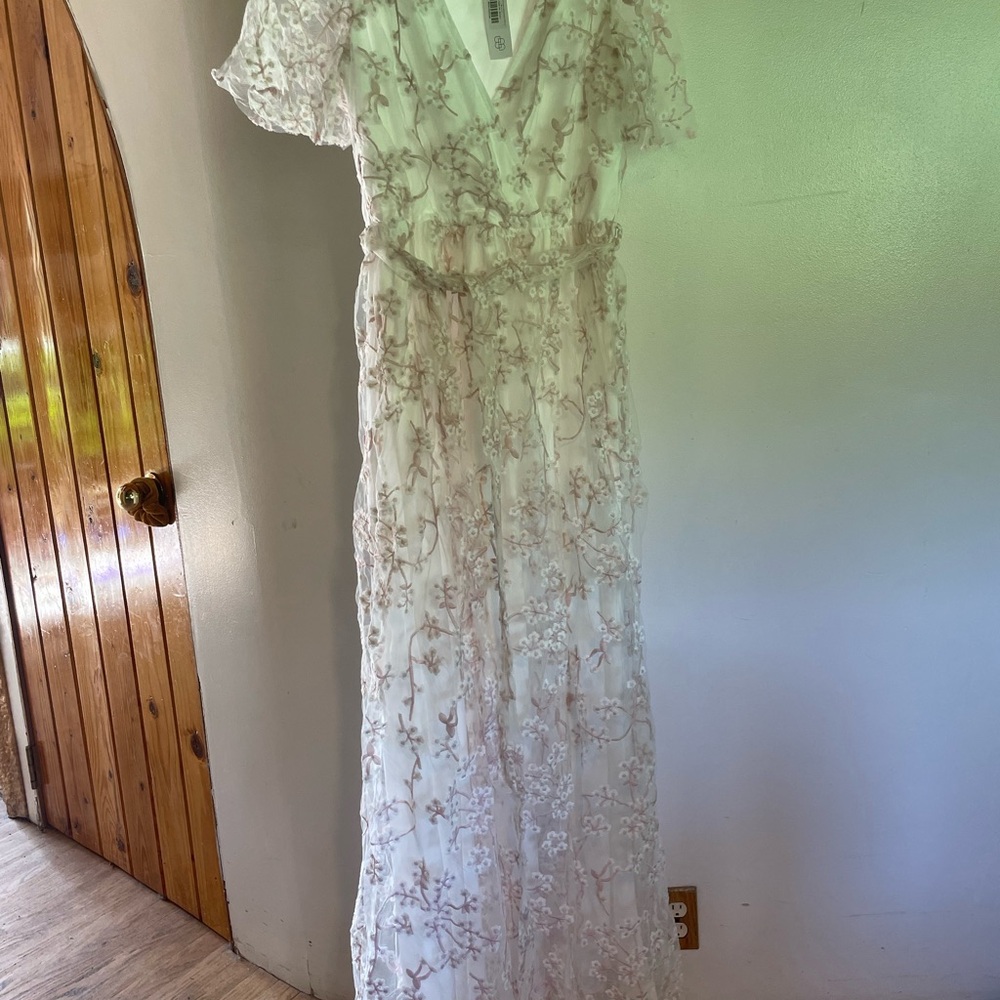 Baltic Born Marseilles White Embroidered Gown